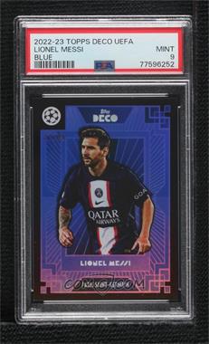 2022-23 Topps Deco UCL - Current Stars - Blue #_LIME - Lionel Messi /49 [PSA 9 MINT]