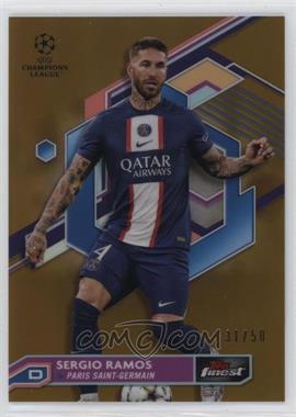2022-23 Topps Finest UEFA Club Competitions - [Base] - Gold Refractor #99 - Sergio Ramos /50