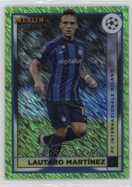 2022-23 Topps Merlin UEFA Club Competitions - [Base] - Neon Green Shimmer Refractor #67 - Lautaro Martínez /350