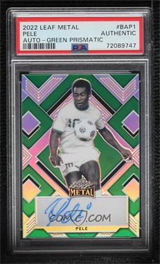 2022 Leaf Metal - [Base] - Green Prismatic #BA-P1 - Pelé /4 [PSA Authentic]