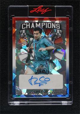 2022 Leaf Metal - Champions Autographs - Red White & Blue Crystals #C-LF1 - Luis Figo /5 [Uncirculated]