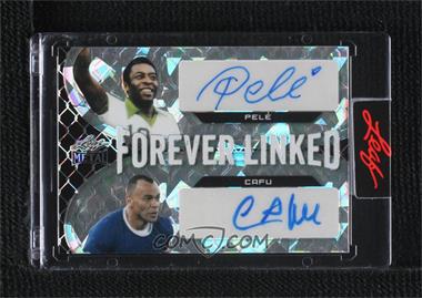 2022 Leaf Metal - Forever Linked Autographs - Silver Crystals #FL-06 - Pele, Cafu /35 [Uncirculated]