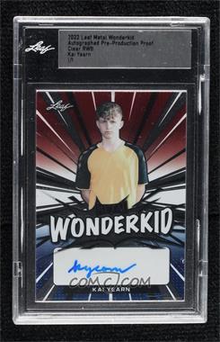 2022 Leaf Metal - Wonderkid Autographs - Pre-Production Proof Red White & Blue Clear #WK-KY1 - Kai Yearn /1 [Uncirculated]