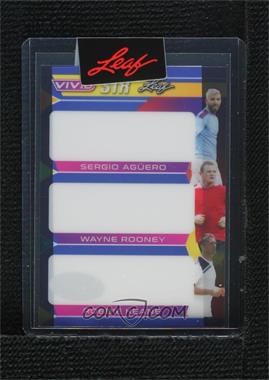 2022 Leaf Vivid - Vivid Six - Front Pre-Production Proof Navy Blue Clear Unsigned #VS-1.2 - Sergio Aguero, Wayne Rooney, Robbie Keane /1 [Uncirculated]