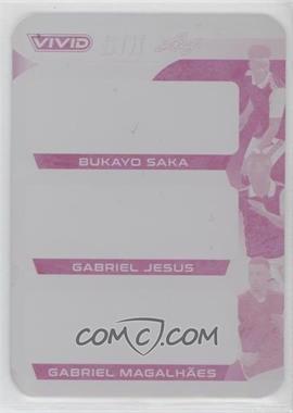 2022 Leaf Vivid - Vivid Six - Front Printing Plate Magenta Unsigned #VS-15 - Bukayo Saka, Gabriel Jesus, Gabriel /1