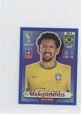 2022 Panini FIFA World Cup Qatar Stickers - Brazil - Blue #BRA8 - Marquinhos