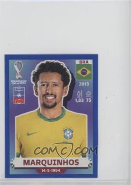 2022 Panini FIFA World Cup Qatar Stickers - Brazil - Blue #BRA8 - Marquinhos