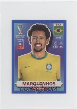 2022 Panini FIFA World Cup Qatar Stickers - Brazil - Blue #BRA8 - Marquinhos