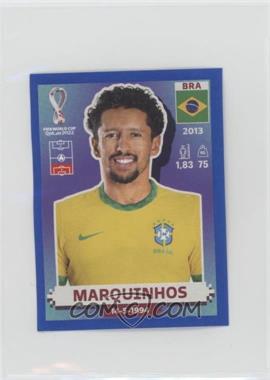 2022 Panini FIFA World Cup Qatar Stickers - Brazil - Blue #BRA8 - Marquinhos