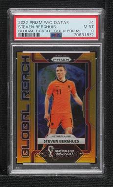 2022 Panini Prizm World Cup Qatar - Global Reach - Gold Prizm #4 - Steven Berghuis /10 [PSA 9 MINT]