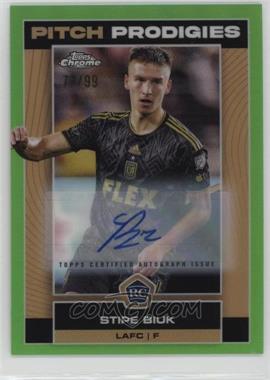 2023 Topps Chrome MLS - [Base] - Neon Green Refractor Autographs #6 - Pitch Prodigies - Stipe Biuk /99