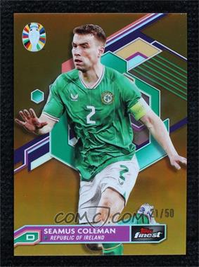 2023 Topps Finest Road to UEFA Euro 2024 - [Base] - Gold Refractor #45 - Seamus Coleman /50