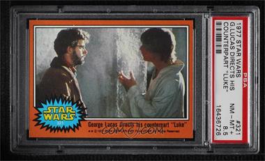 1977 Topps Star Wars - [Base] #321 - George Lucas Directs his Counterpart "Luke" [PSA 8.5 NM‑MT+]
