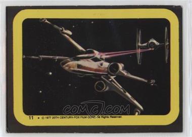 1977 Topps Star Wars - Stickers #11 - X-Wing, Tie Fighter