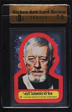 1977 Topps Star Wars - Stickers #13 - Alec Guinness as Ben [BRCR 7.5]