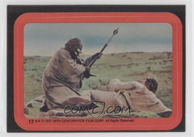 1977 Topps Star Wars - Stickers #17 - Tusken Raider Attacks Luke