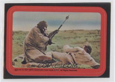 1977 Topps Star Wars - Stickers #17 - Tusken Raider Attacks Luke