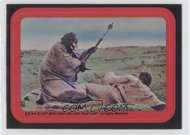 1977 Topps Star Wars - Stickers #17 - Tusken Raider Attacks Luke