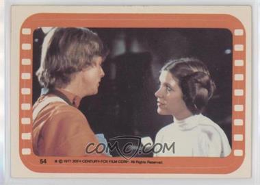 1977 Topps Star Wars - Stickers #54 - Luke Skywalker and Princess Leia