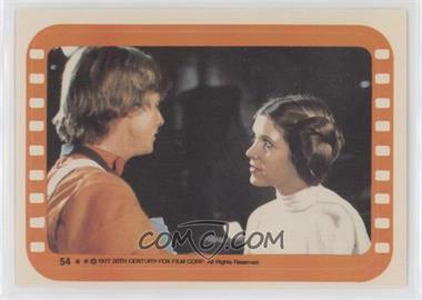 1977 Topps Star Wars - Stickers #54 - Luke Skywalker and Princess Leia