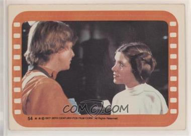 1977 Topps Star Wars - Stickers #54 - Luke Skywalker and Princess Leia