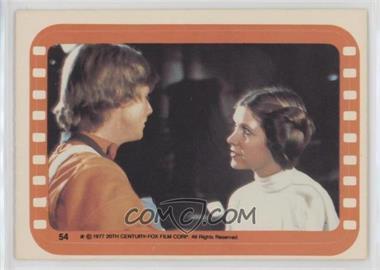 1977 Topps Star Wars - Stickers #54 - Luke Skywalker and Princess Leia