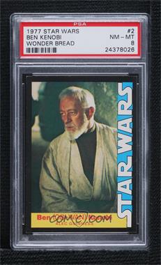 1977 Wonder Bread Star Wars - Food Issue [Base] #2 - Ben (Obi-Wan) Kenobi (Alec Guinness) [PSA 8 NM‑MT]