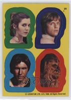 Princess Leia, Luke Skywalker, Han Solo, Chewbacca