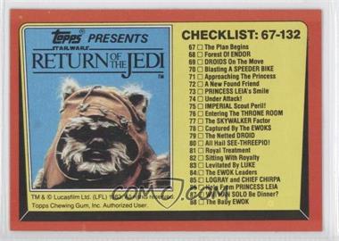 1983 Topps Star Wars: Return of the Jedi - [Base] #132 - Checklist: 67-132