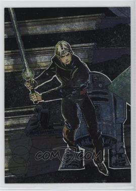 1993 Topps Star Wars Galaxy - Etched Foil #3 - Luke Skywalker, R2-D2