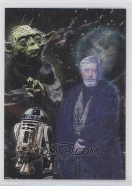 2010 Topps Star Wars Galaxy Series 5 - Etched Foil #3 - Yoda, R2-D2, Obi-Wan Kenobi