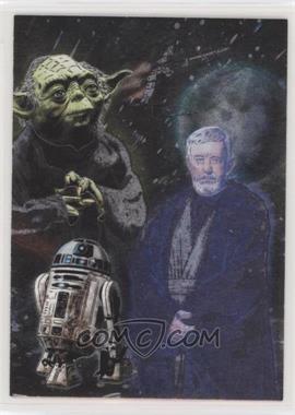 2010 Topps Star Wars Galaxy Series 5 - Etched Foil #3 - Yoda, R2-D2, Obi-Wan Kenobi