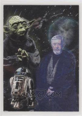 2010 Topps Star Wars Galaxy Series 5 - Etched Foil #3 - Yoda, R2-D2, Obi-Wan Kenobi