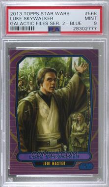 2013 Topps Star Wars Galactic Files Series 2 - [Base] - Blue #568 - Luke Skywalker /350 [PSA 9 MINT]