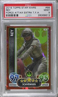 2015-16 Topps Star Wars: Force Attax Trading Card Game - Extra #98 - Rey [PSA 9 MINT]