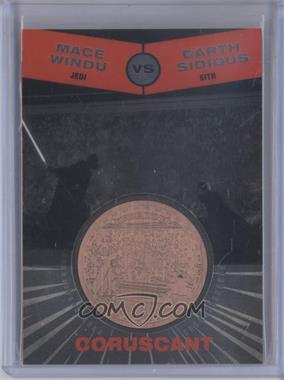 2015 Topps Star Wars Chrome Perspectives: Jedi vs. Sith - Medallions - Bronze #_MWDS.2 - Revenge of the Sith - Mace Windu vs Darth Sidious (Duel on Coruscant Vertical)