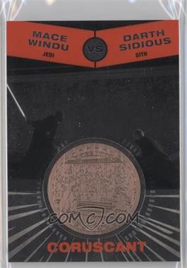 2015 Topps Star Wars Chrome Perspectives: Jedi vs. Sith - Medallions - Bronze #_MWDS.2 - Revenge of the Sith - Mace Windu vs Darth Sidious (Duel on Coruscant Vertical)