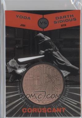 2015 Topps Star Wars Chrome Perspectives: Jedi vs. Sith - Medallions - Bronze #_YDS.2 - Revenge of the Sith - Yoda vs Darth Sidious (Duel on Coruscant Vertical)