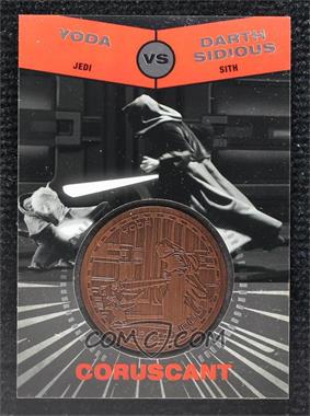 2015 Topps Star Wars Chrome Perspectives: Jedi vs. Sith - Medallions - Bronze #_YDS.2 - Revenge of the Sith - Yoda vs Darth Sidious (Duel on Coruscant Vertical)