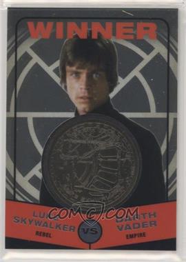 2015 Topps Star Wars Chrome Perspectives: Jedi vs. Sith - Medallions - Gold #_LSDV2.3 - Return of the Jedi - Luke Skywalker vs Darth Vader (Luke Skywalker Winner) /50