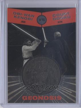 2015 Topps Star Wars Chrome Perspectives: Jedi vs. Sith - Medallions - Silver #_OKCD.2 - Attack of the Clones - Obi-Wan Kenobi vs Count Dooku (Duel on Geonosis Vertical) /150