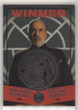 2015 Topps Star Wars Chrome Perspectives: Jedi vs. Sith - Medallions - Silver #_OKCD.3 - Attack of the Clones - Obi-Wan Kenobi vs Count Dooku (Count Dooku Winner) /150