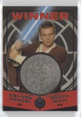 2015 Topps Star Wars Chrome Perspectives: Jedi vs. Sith - Medallions - Silver #_OKDM.3 - The Phantom Menace - Obi-Wan Kenobi vs Darth Maul (Obi-Wan Winner) /150