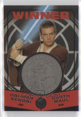 2015 Topps Star Wars Chrome Perspectives: Jedi vs. Sith - Medallions - Silver #_OKDM.3 - The Phantom Menace - Obi-Wan Kenobi vs Darth Maul (Obi-Wan Winner) /150