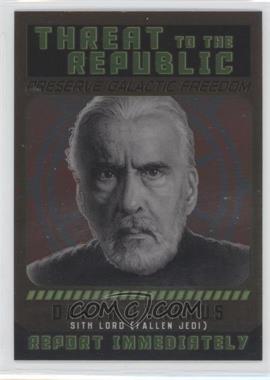 2015 Topps Star Wars Chrome Perspectives: Jedi vs. Sith - Sith Fugitives #3 - Darth Tyranus