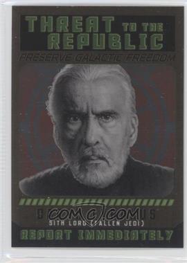 2015 Topps Star Wars Chrome Perspectives: Jedi vs. Sith - Sith Fugitives #3 - Darth Tyranus