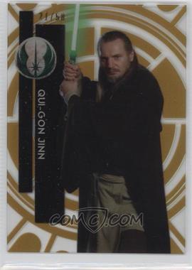 2015 Topps Star Wars High Tek - [Base] - Gold Rainbow #38 - Form 1 - Qui-Gon Jinn /50