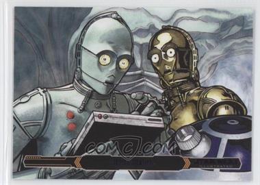 2015 Topps Star Wars Illustrated: The Empire Strikes Back - [Base] - Purple #9 - Droids Identify