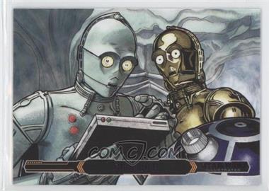 2015 Topps Star Wars Illustrated: The Empire Strikes Back - [Base] - Purple #9 - Droids Identify