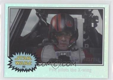2015 Topps Star Wars: Journey to The Force Awakens - [Base] - Hoth Ice Foil Starfield #90 - The Force Awakens - Poe pilots the X-wing /150